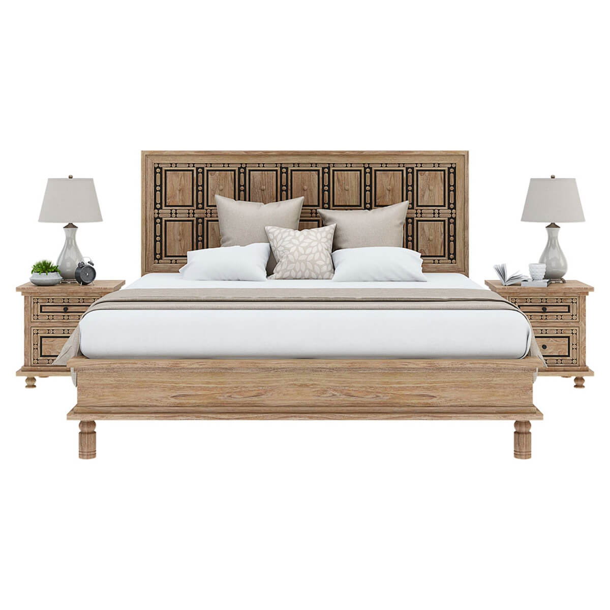 KARINA Solid Wood Traditional Platform Bed – handcrafted solid wood furniture