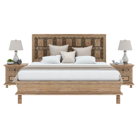 KARINA Solid Wood Traditional Platform Bed by Hibashi Furniture – handcrafted solid wood furniture made in India