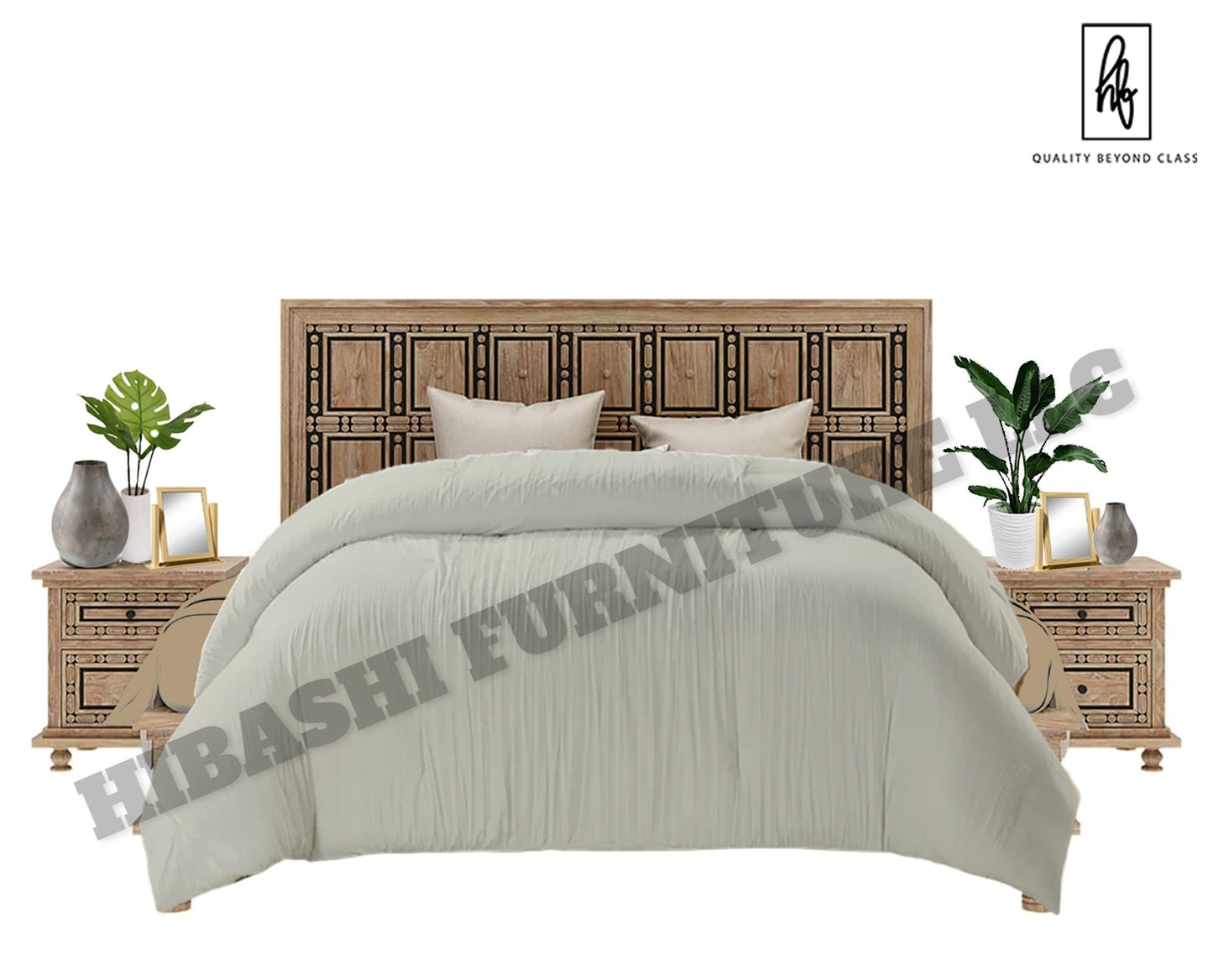 KARINA Solid Wood Traditional Platform Bed – handcrafted solid wood furniture
