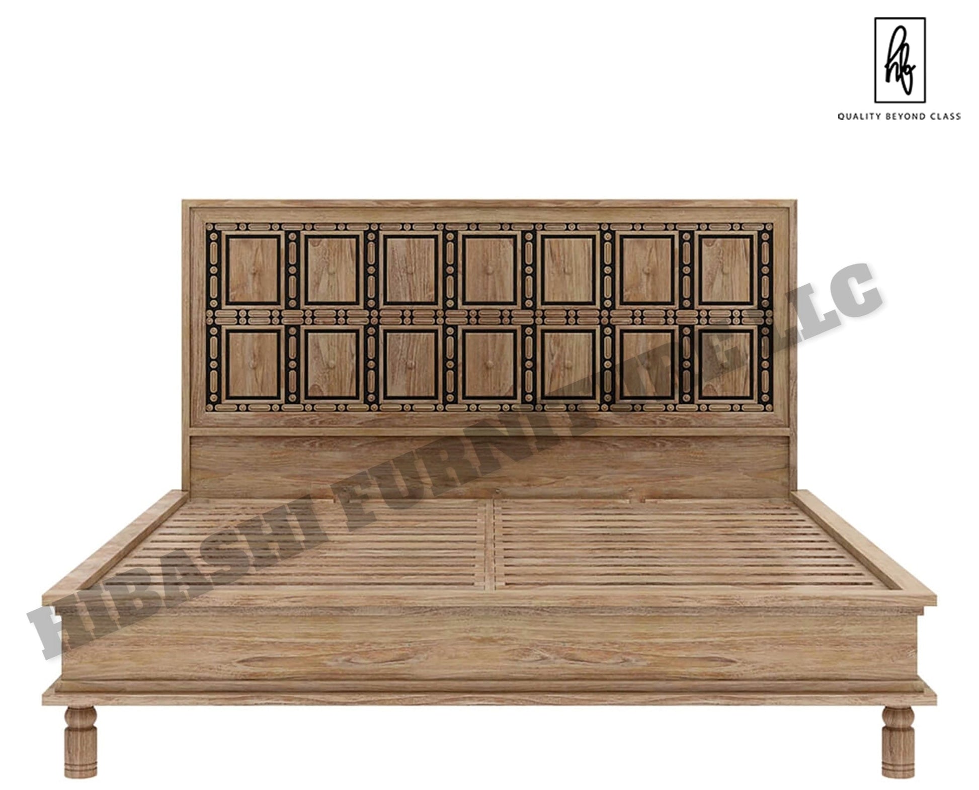 KARINA Solid Wood Traditional Platform Bed – handcrafted solid wood furniture