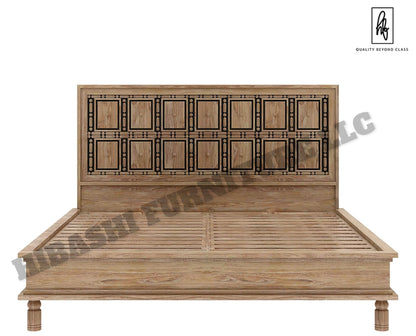 KARINA Solid Wood Traditional Platform Bed – handcrafted solid wood furniture