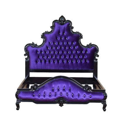 Kate Hand Carved Solid Wooden Tufted Bed by Hibashi Furniture – handcrafted solid wood furniture made in India