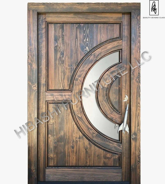 KRYSTALA Crescent Moon Window & Rocket Handle Door by Hibashi Furniture – handcrafted solid wood furniture made in India