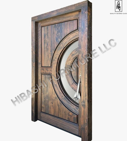 KRYSTALA Crescent Moon Window & Rocket Handle Door by Hibashi Furniture – handcrafted solid wood furniture made in India