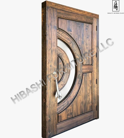 KRYSTALA Crescent Moon Window & Rocket Handle Door by Hibashi Furniture – handcrafted solid wood furniture made in India