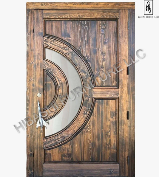 KRYSTALA Crescent Moon Window & Rocket Handle Door by Hibashi Furniture – handcrafted solid wood furniture made in India