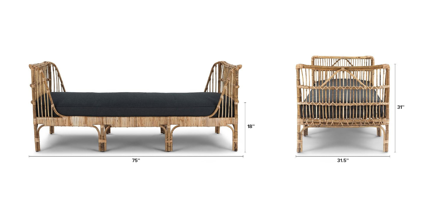 LANA Rattan Daybed – handcrafted solid wood furniture