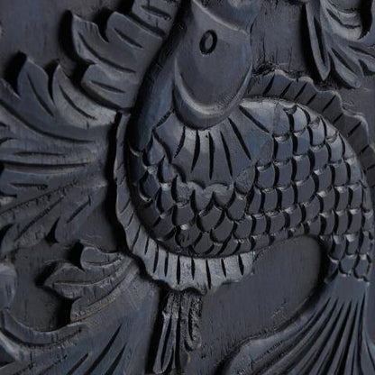 Manama Hand Carved Wood Fish Nairi Storage Cabinet