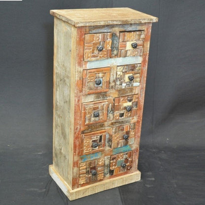Liberty Reclaimed Timber Wood Tallboy Chest of 10 Drawers – handcrafted solid wood furniture