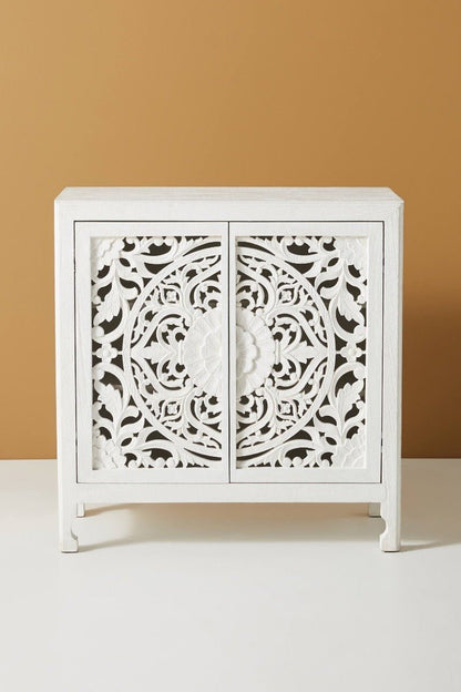 Lombok Hand carved Indian Style Entryway Cabinet / Hand Made Wooden Sideboard cabinet by Hibashi Furniture – handcrafted solid wood furniture made in India