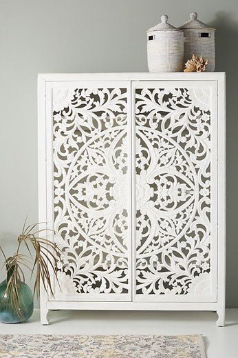 Lombok Hand Carved wooden Armoire / Hand Carved Wooden Wardrobe – handcrafted solid wood furniture