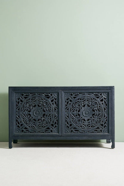 Lombok hand carved Wooden Sideboard Buffet Table by Hibashi Furniture – handcrafted solid wood furniture made in India