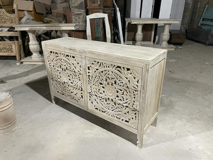 Lombok Hand Carved Wooden Six Drawer Dresser/ Hand Made wooden Dresser by Hibashi Furniture – handcrafted solid wood furniture made in India