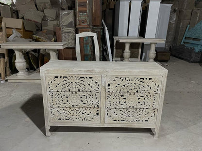 Lombok Hand Carved Wooden Six Drawer Dresser/ Hand Made wooden Dresser by Hibashi Furniture – handcrafted solid wood furniture made in India