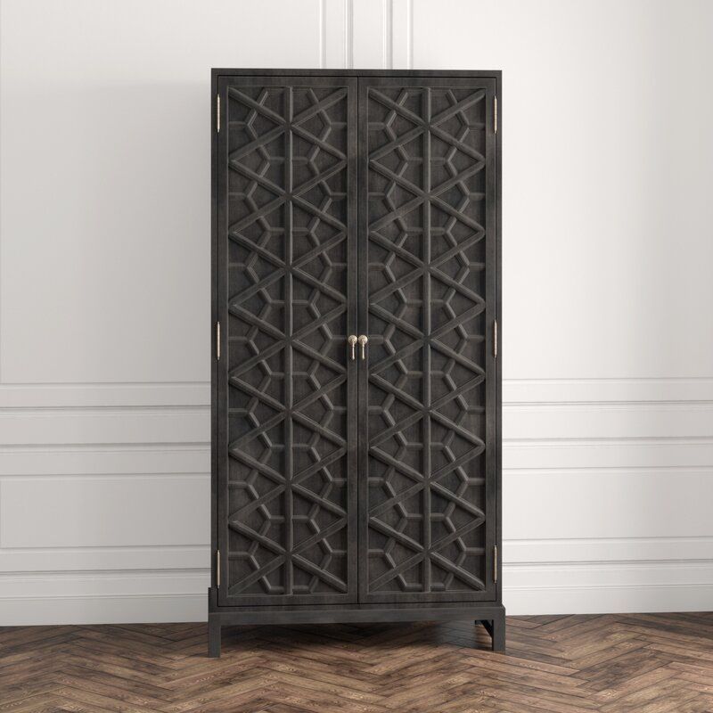 Luna Hand Solid Wooden Carved Armoire - Storage Cabinet – handcrafted solid wood furniture