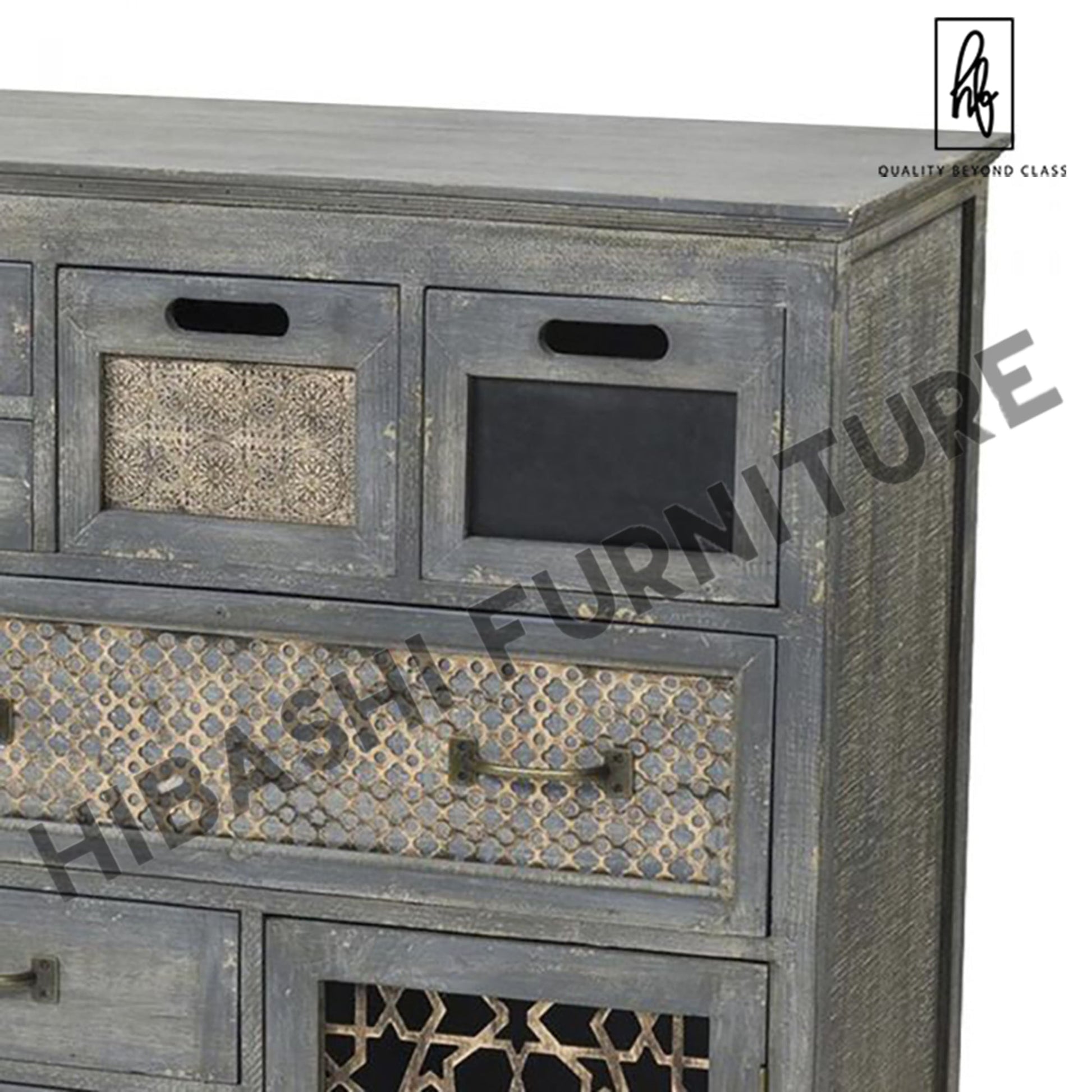 LUNI Solid Mango Wood Hand Carved Cabinet – handcrafted solid wood furniture