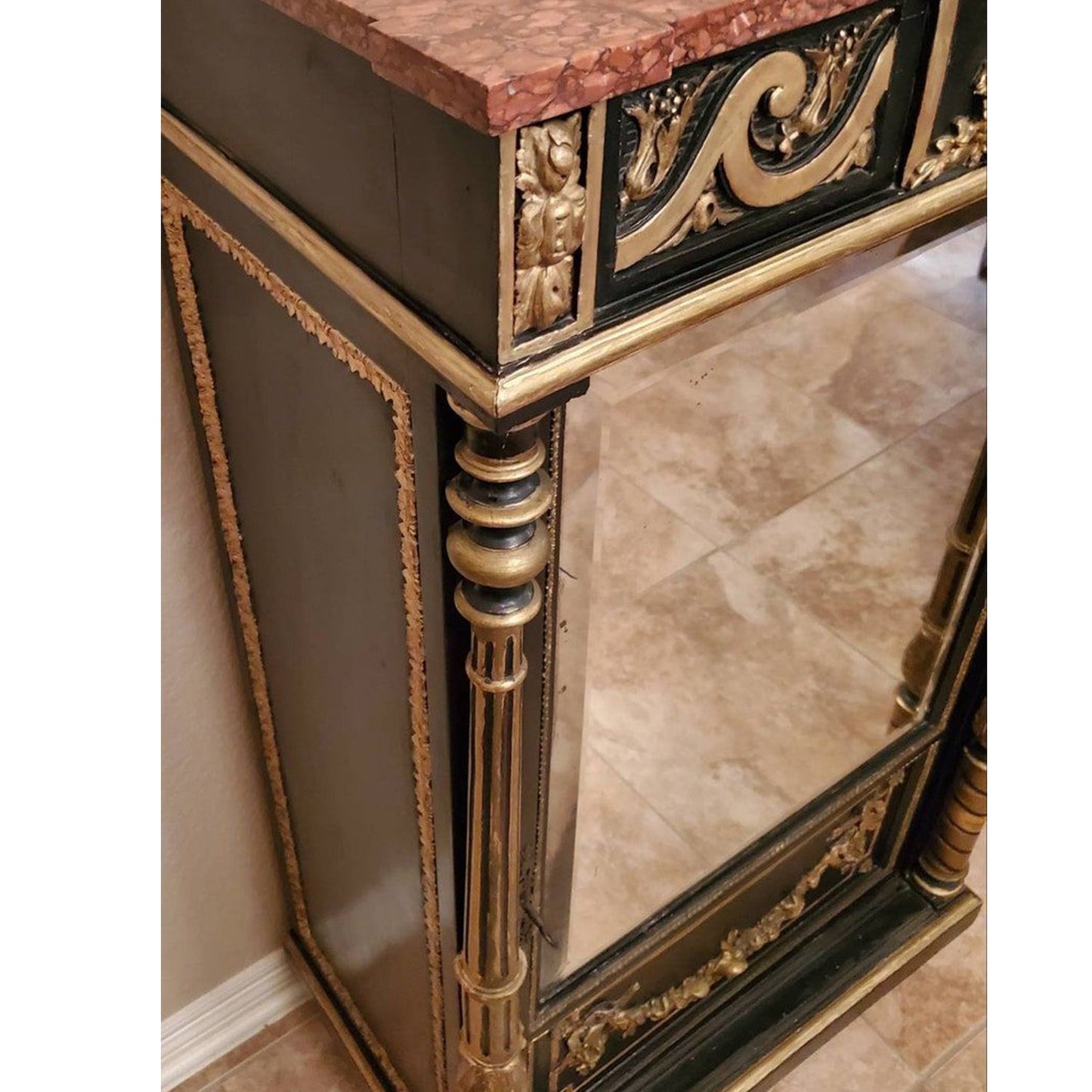 LUXY Hand Carved Magnificent Mirrored Cabinet – handcrafted solid wood furniture