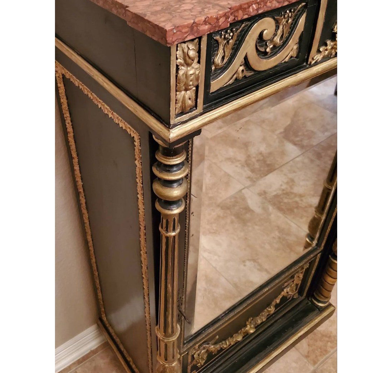 LUXY Hand Carved Magnificent Mirrored Cabinet – handcrafted solid wood furniture