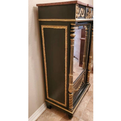 LUXY Hand Carved Magnificent Mirrored Cabinet – handcrafted solid wood furniture