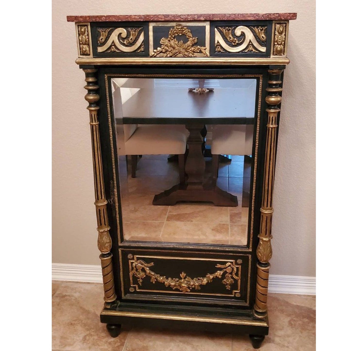 LUXY Hand Carved Magnificent Mirrored Cabinet – handcrafted solid wood furniture