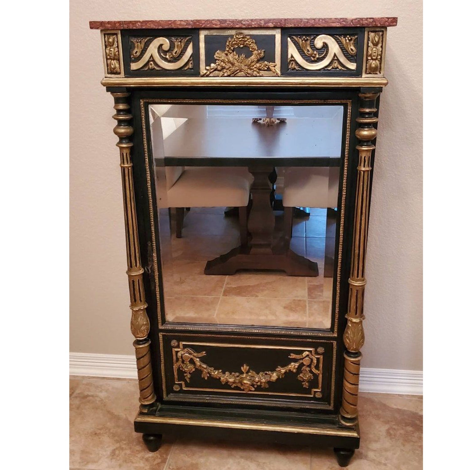 LUXY Hand Carved Magnificent Mirrored Cabinet – handcrafted solid wood furniture