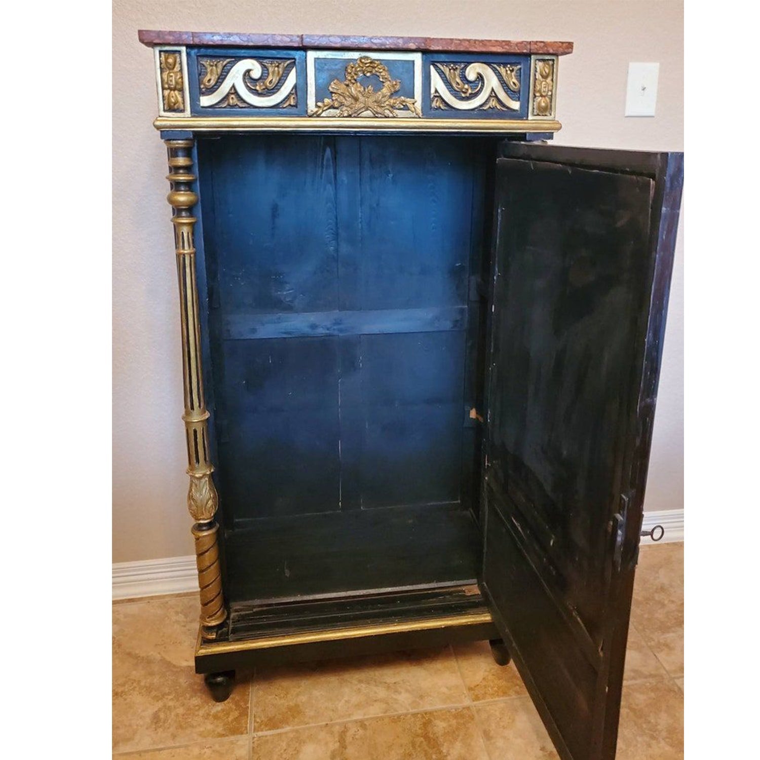 LUXY Hand Carved Magnificent Mirrored Cabinet – handcrafted solid wood furniture