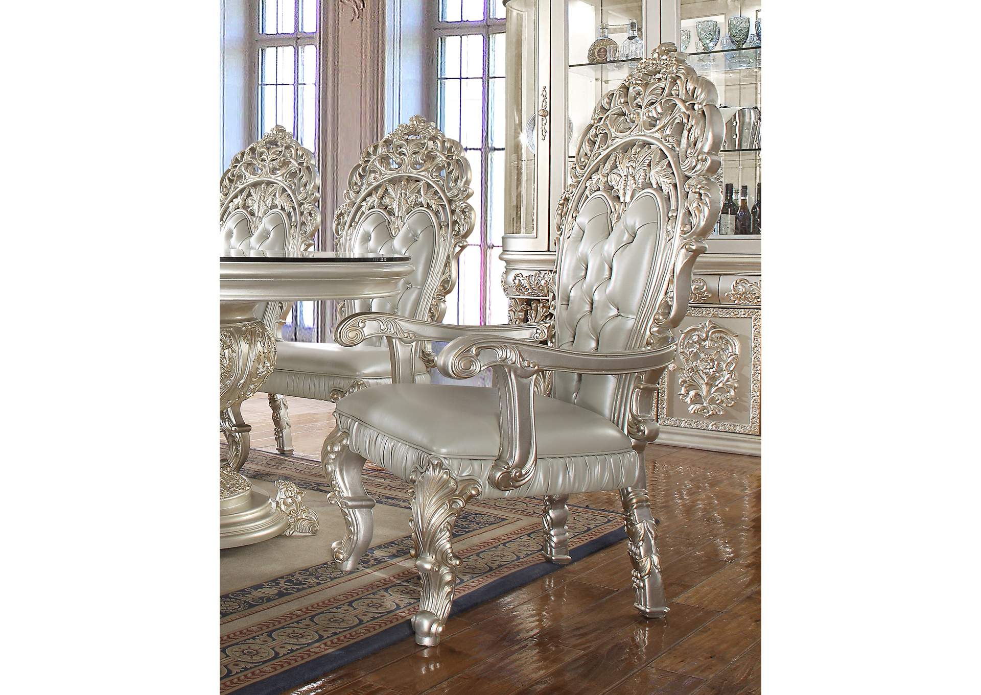Magnisy Hand Carved European 8 Seater Dining Table Set by Hibashi Furniture – handcrafted solid wood furniture made in India