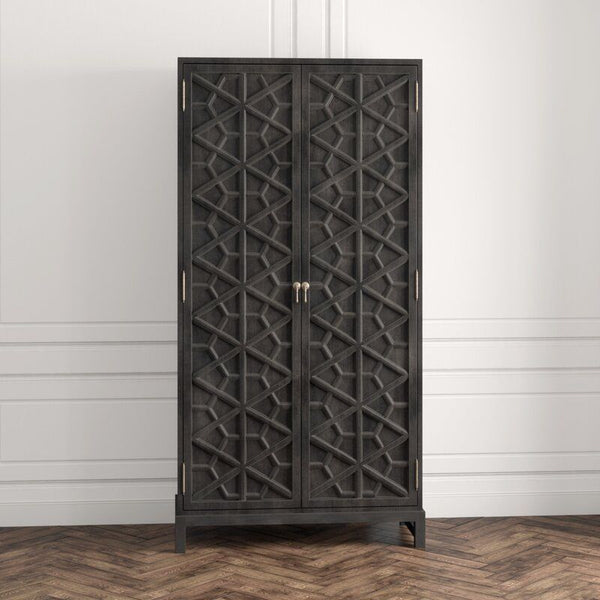 Luna Hand Carved Armoire/Wardrobe/Cabinet – Hibashi Furniture LLC