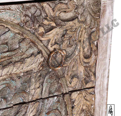 Majestic Floral Hand Carved Mango Wood Small White Dresser with 3 Drawers – handcrafted solid wood furniture