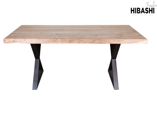 MALIK Industrial Dining Table – handcrafted solid wood furniture