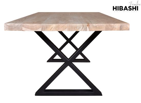 MALIK Industrial Dining Table – handcrafted solid wood furniture