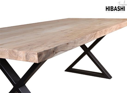 MALIK Industrial Dining Table by Hibashi Furniture – handcrafted solid wood furniture made in India
