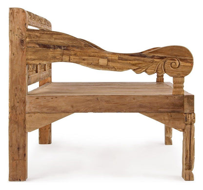 JAVA Hand Carved Wooden Bench