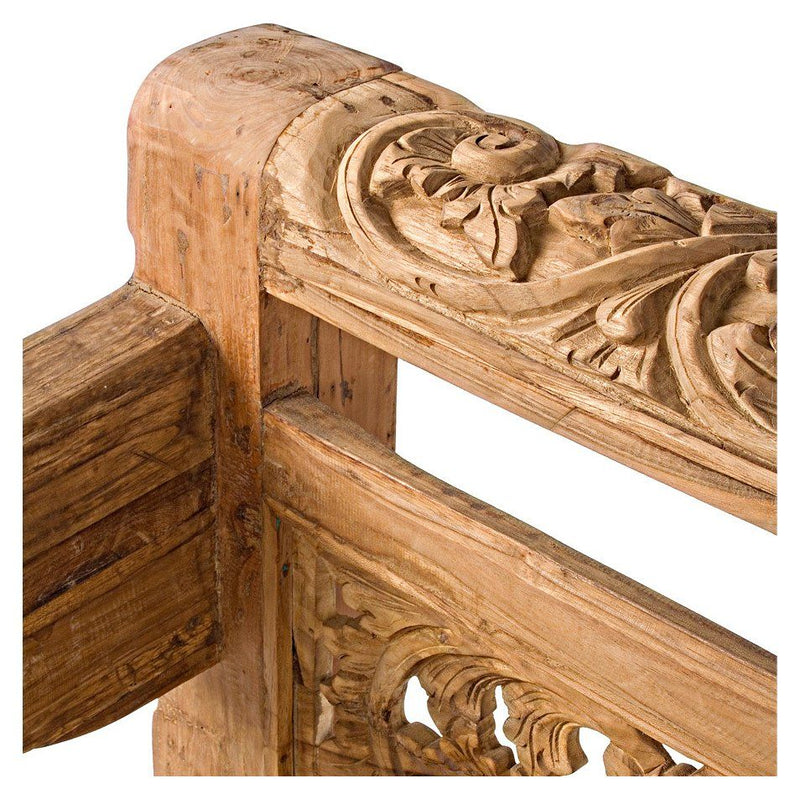 JAVA Hand Carved Wooden Bench