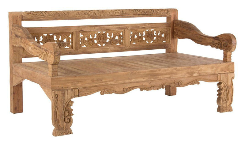 JAVA Hand Carved Wooden Bench