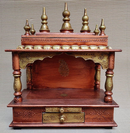 Mandla hand Carved Wooden Temple / Puja Ghar / Indian Temple by Hibashi Furniture – handcrafted solid wood furniture made in India