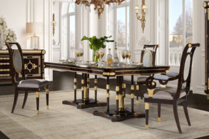 Mars Hand Carved Designer Luxury 8 Seater Dining Table Set by Hibashi Furniture – handcrafted solid wood furniture made in India