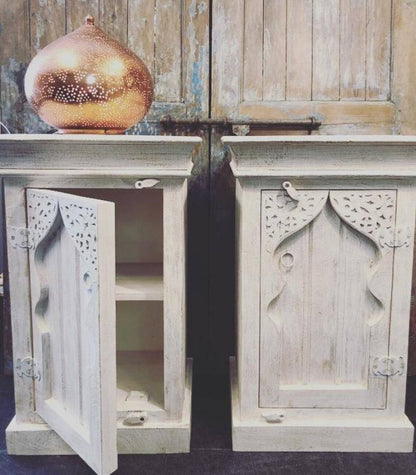 MAYON Hand Carved Bedside Tables – handcrafted solid wood furniture