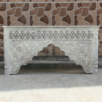 Mehrab Style Carved Hall Table by Hibashi Furniture – handcrafted solid wood furniture made in India