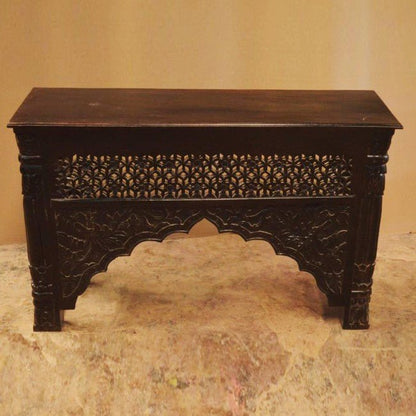 Mehrab Style Carved Hall Table by Hibashi Furniture – handcrafted solid wood furniture made in India