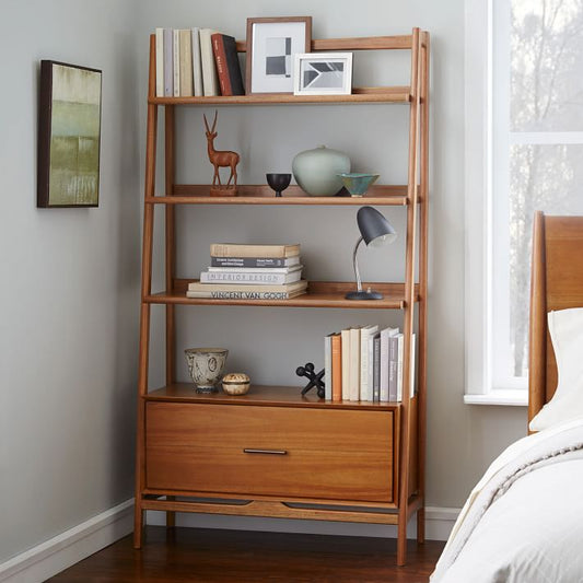 Acorn Mid-Century Bookshelf with Drawer