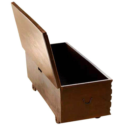 MIYA Antique Style Carved Wood Storage Trunk Coffee Table – handcrafted solid wood furniture