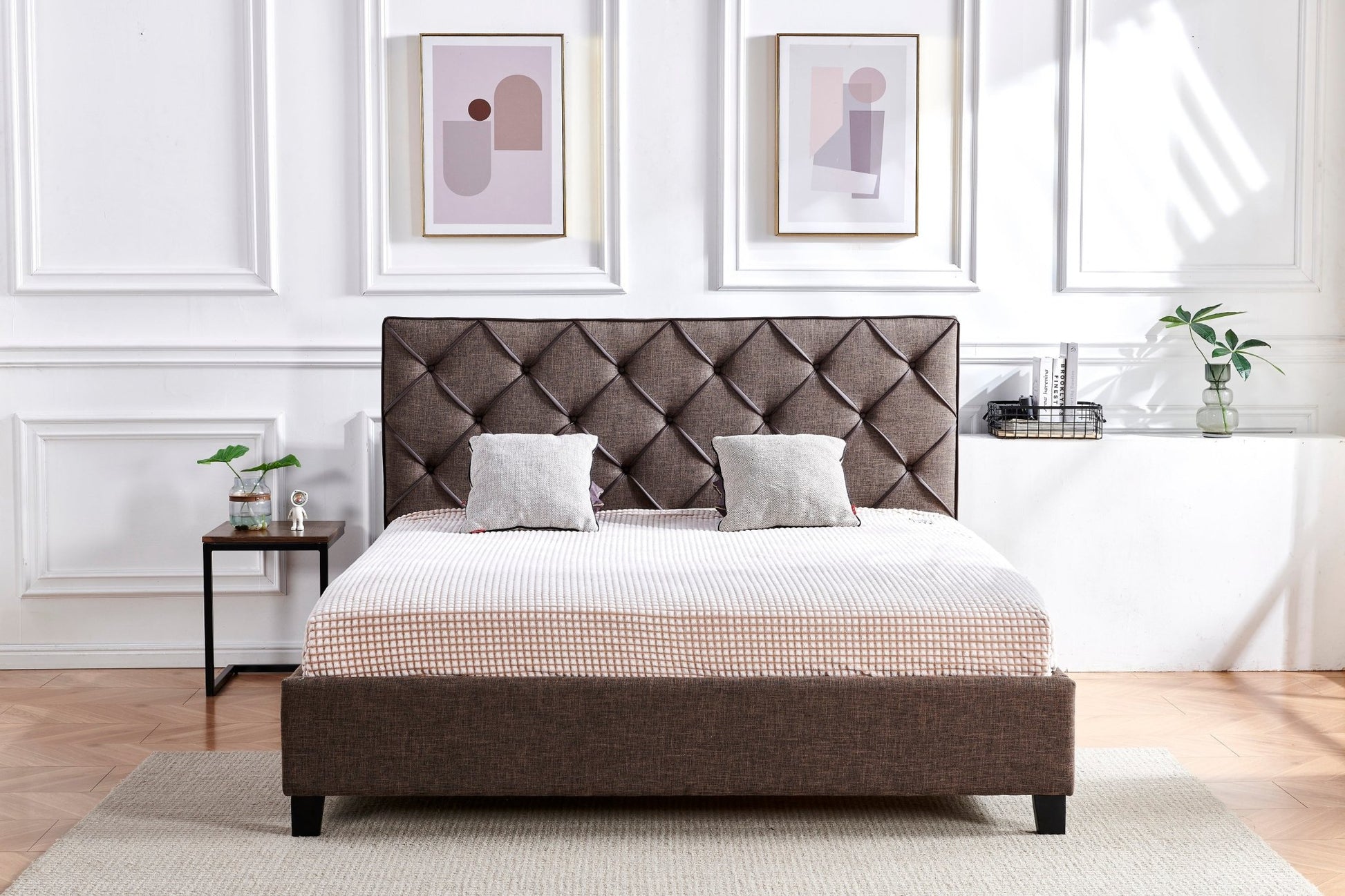 ML1705 Upholstered Bed Frame by Hibashi Furniture – handcrafted solid wood furniture made in India