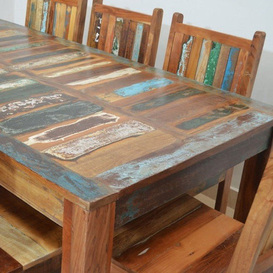 Modern Reclaimed Wood Dining Table 6 - 8 Seater – handcrafted solid wood furniture