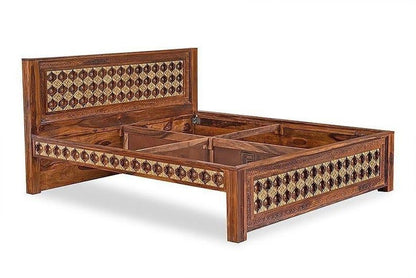 Mogra Antique Brass Work Solid Wood Brass Bed – handcrafted solid wood furniture