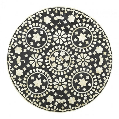 Small Bone Inlay Small Round Side Table/End Table Stool