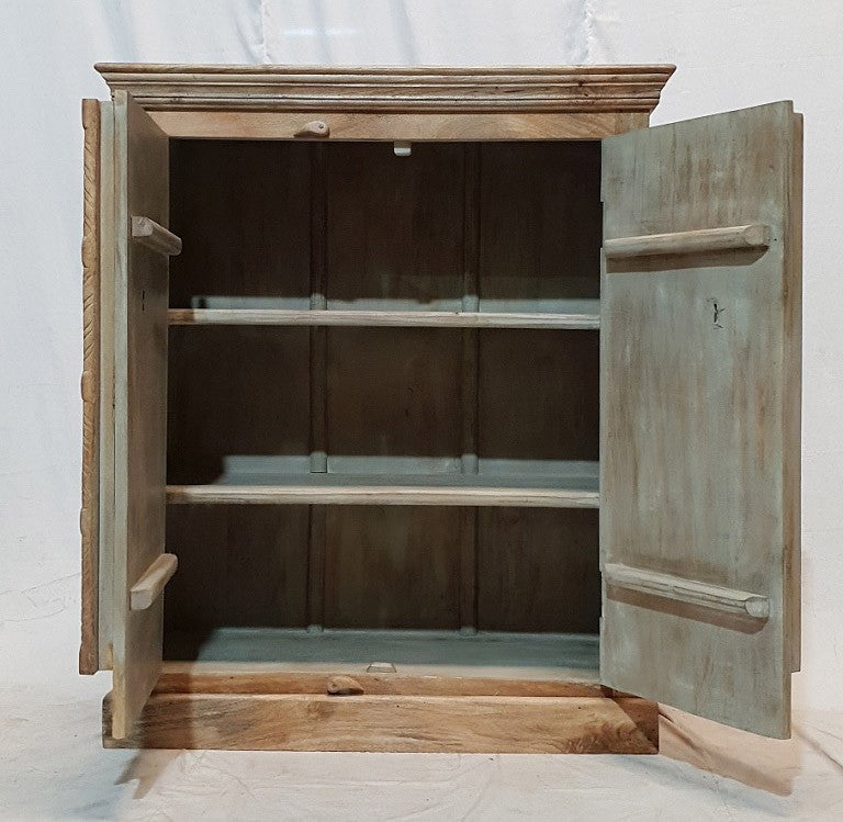 Hand Carved Natural Wooden Small Cabinet Pantry Cupboard