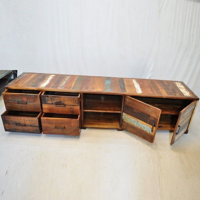 Nirvana Reclaimed Timber Mueble de TV/soporte de madera de 220 cm