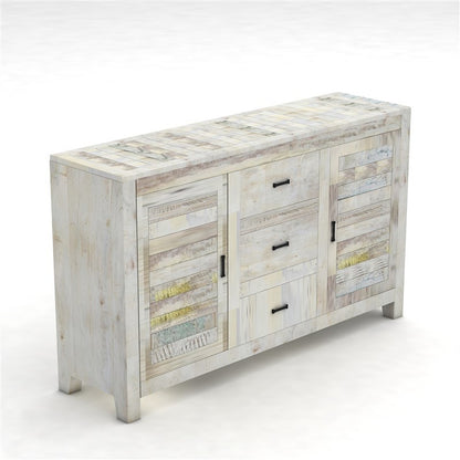 NIRVANA WHITEWASH TIMBER SIDEBOARD M-140-30-80