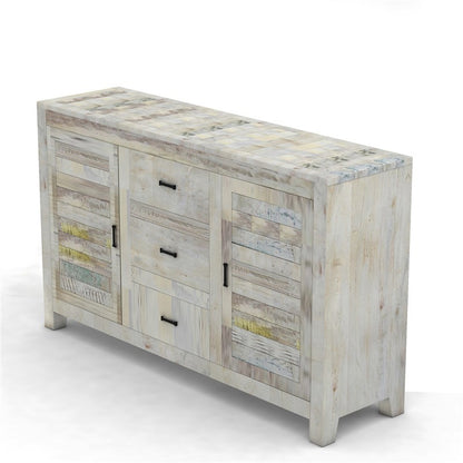 NIRVANA WHITEWASH TIMBER SIDEBOARD M-140-30-80